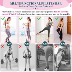 Kit de barra de pilates con bandas de resistencia