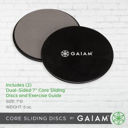 Gaiam Core - Discos deslizantes de entrenamiento de doble cara para alfombra y piso de madera dura