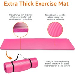 Amazon Basics - Tapete de yoga extragrueso de 1/2 pulgada