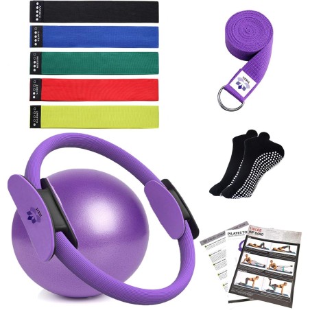 YXILEE Juego de anillos circulares de pilates – Equipo de entrenamiento en casa para mujeres