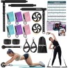 Kit de barra de pilates con bandas de resistencia, barra de pilates multifuncional para mujeres y hombres