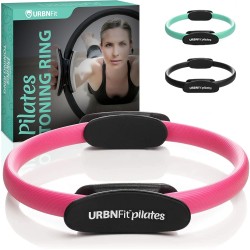 URBNFit - Anillo de pilates de 12 pulgadas con doble agarre, almohadillas de espuma para entrenamiento interior del muslo