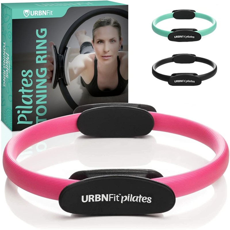 URBNFit - Anillo de pilates de 12 pulgadas con doble agarre, almohadillas de espuma para entrenamiento interior del muslo URBNFit - Anillo de pilates de 12 pulgadas con doble agarre, almohadillas de espuma para entrenamiento interior del muslo