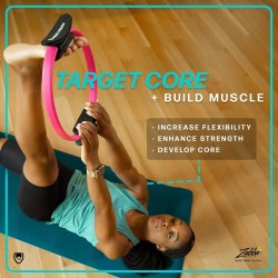 URBNFit - Anillo de pilates de 12 pulgadas con doble agarre, almohadillas de espuma para entrenamiento interior del muslo