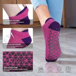 Calcetines de yoga antideslizantes con agarres para pilates