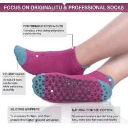 Calcetines de yoga antideslizantes con agarres para pilates