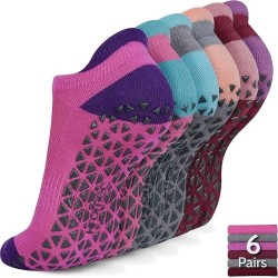 Calcetines de yoga antideslizantes con agarres para pilates