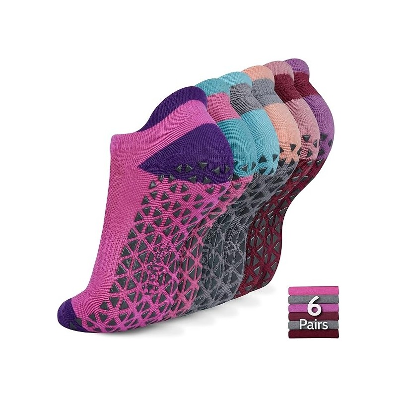 Calcetines de yoga antideslizantes con agarres para pilates