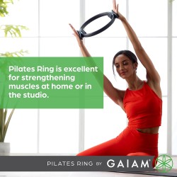 Gaiam Anillo de Pilates Fitness Circle – Mangos acolchados de espuma ligera y duradera