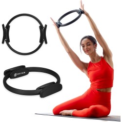 Gaiam Anillo de Pilates Fitness Circle – Mangos acolchados de espuma ligera y duradera