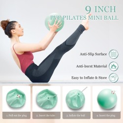 Juego de 9 anillos de pilates, anillo de yoga de círculo mágico, pelota de pilates