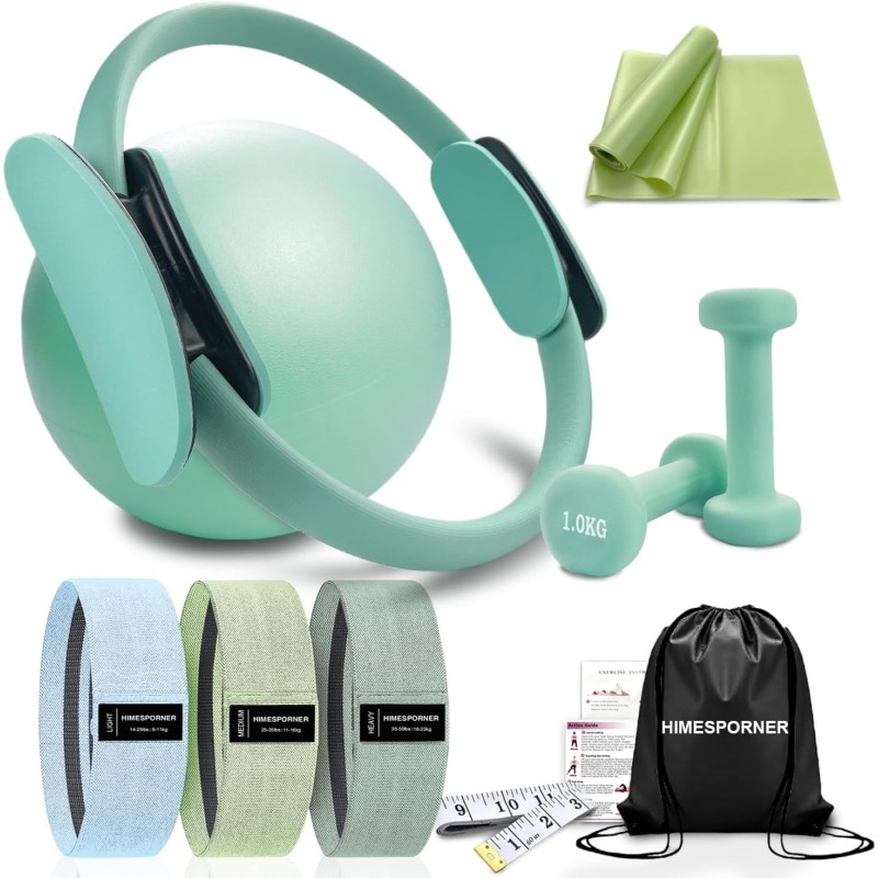 Juego de 9 anillos de pilates, anillo de yoga de círculo mágico, pelota de pilates Juego de 9 anillos de pilates, anillo de yoga de círculo mágico, pelota de pilates