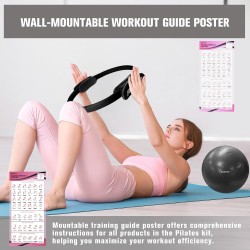 Anillo de pilates de 14 pulgadas con bola de pilates