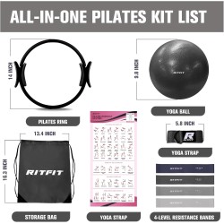 Anillo de pilates de 14 pulgadas con bola de pilates