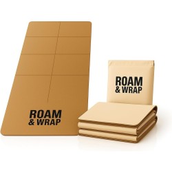 Roam & Wrap Tapete de yoga plegable de corcho para viajes y hogar