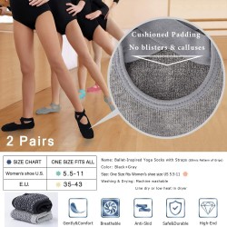 Calcetines de yoga para mujer con correas y agarres antideslizantes