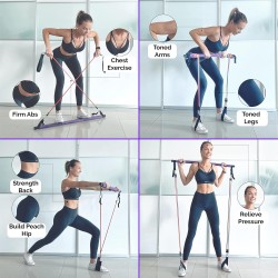 Kit de barra de pilates portátil | Kit de barras ideal para hogar y exteriores