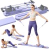 Tabla de pilates con bandas de resistencia, desmontable, portátil