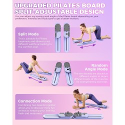 Tabla de pilates con bandas de resistencia, desmontable, portátil