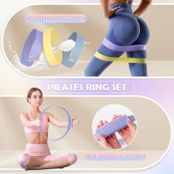 Kit esencial de pilates para mujer, juego de anillo y pelota de pilates de 13.5 pulgadas