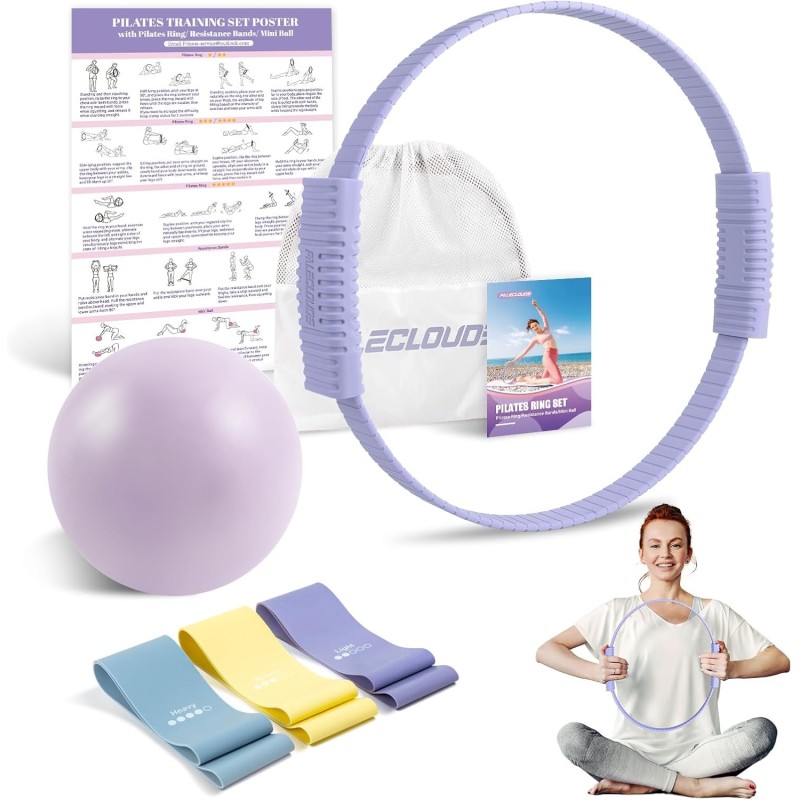 Kit esencial de pilates para mujer, juego de anillo y pelota de pilates de 13.5 pulgadas Kit esencial de pilates para mujer, juego de anillo y pelota de pilates de 13.5 pulgadas