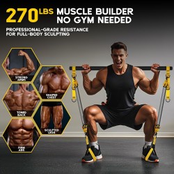 Equipo de pilates, kit de barra de pilates portátil con bandas de resistencia