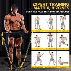 Equipo de pilates, kit de barra de pilates portátil con bandas de resistencia