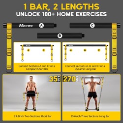 Equipo de pilates, kit de barra de pilates portátil con bandas de resistencia