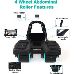 Rueda de rodillo Ab de rebote automático 2025 con soporte de codo y diseño de 4 ruedas