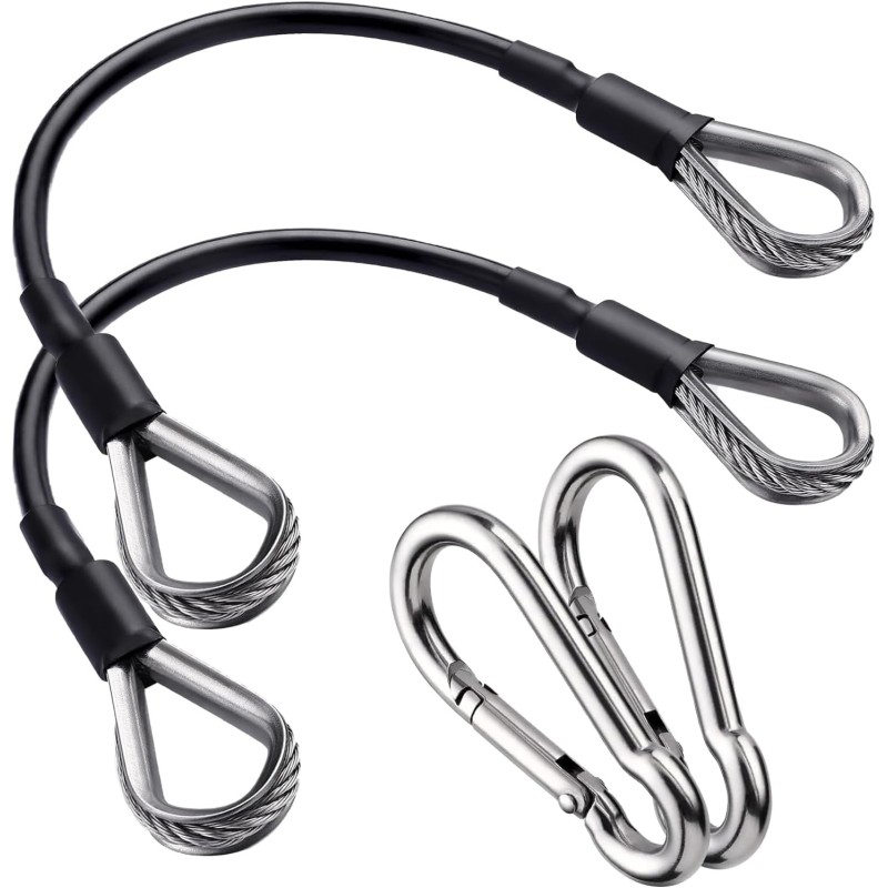 2 extensiones de cable de gimnasio | Echas de cables de acero con 0.2 pulgadas de grosor