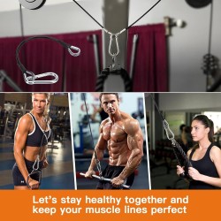2 extensiones de cable de gimnasio | Echas de cables de acero con 0.2 pulgadas de grosor