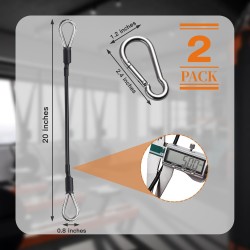 2 extensiones de cable de gimnasio | Echas de cables de acero con 0.2 pulgadas de grosor