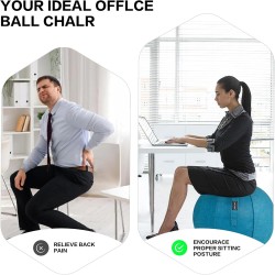 Pelota de yoga, silla antideslizante de estabilidad, pelota de gimnasio grande de 25 pulgadas para fitness