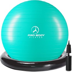 ProBody Pilates Silla de pelota de yoga, silla de bola de ejercicio con base o soporte para escritorio de oficina en casa