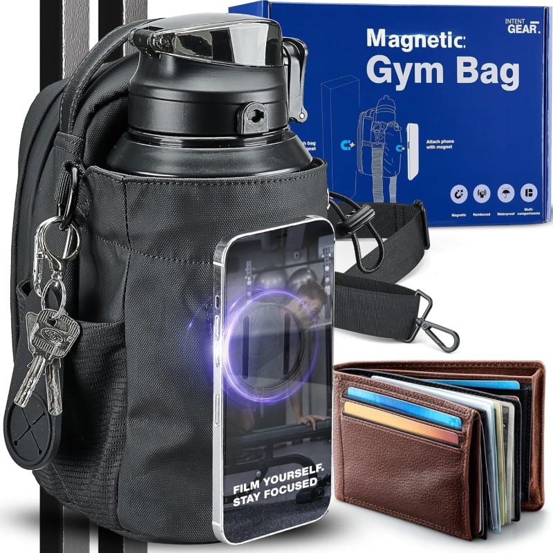 Bolsa magnética de gimnasio con soporte magnético para teléfono para miembros del gimnasio Bolsa magnética de gimnasio con soporte magnético para teléfono para miembros del gimnasio