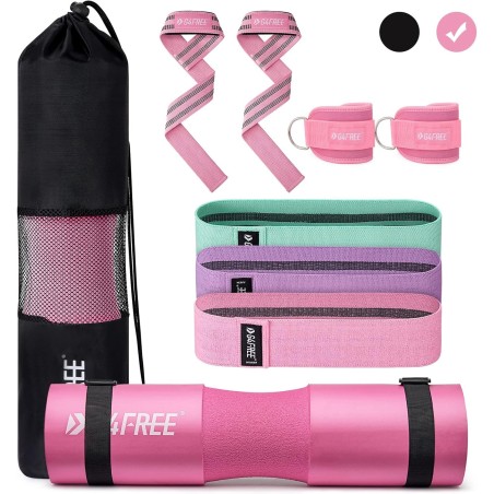 Juego de 9 almohadillas para pesas para sentadillas, empujes de cadera, estocadas, día de piernas