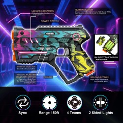 Juego de 2 pistolas de Laser tag | Juego de dos pistolas y contador de vidas laser