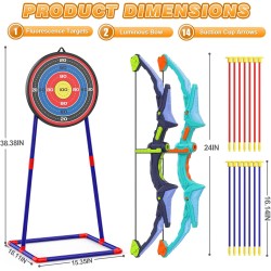 Juego de 2 arcos y flechas para niños | Con flechas y objetivos incluidos