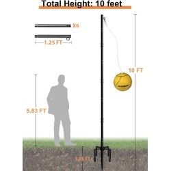Garbuildman Tetherball de 10ft | Juego de pelota y cuerda para el aire libre