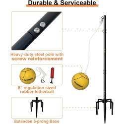 Garbuildman Tetherball de 10ft | Juego de pelota y cuerda para el aire libre