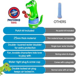 Saco de boxeo inflable de dinosaurio para niños | Liviano y facil de armar