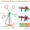 Juego deportivo y al aire libre con objetivo de disparo en movimiento y 2 pistolas de juguete