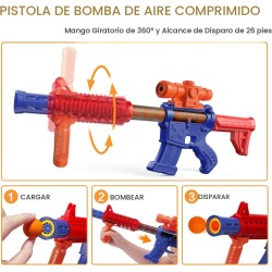 Juego deportivo y al aire libre con objetivo de disparo en movimiento y 2 pistolas de juguete