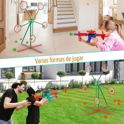 Juego deportivo y al aire libre con objetivo de disparo en movimiento y 2 pistolas de juguete