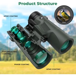Binocular Gosky Prismáticos HD para adultos con adaptador de teléfono
