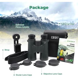 Binocular Gosky Prismáticos HD para adultos con adaptador de teléfono