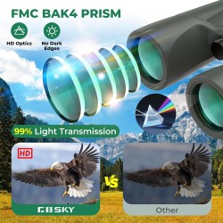 Binocular Gosky Prismáticos HD para adultos con adaptador de teléfono