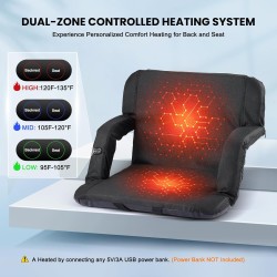 Asientos de estadio con calefacción de 21 pulgadas para gradas con soporte trasero