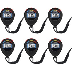Paquete de 6 cronómetros electrónicos digitales multifuncionales deportivos