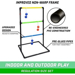 GoSports Juego de lanzamiento de escalera para interiores y exteriores con 6 bolas